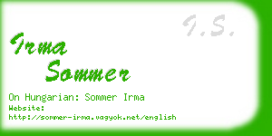 irma sommer business card